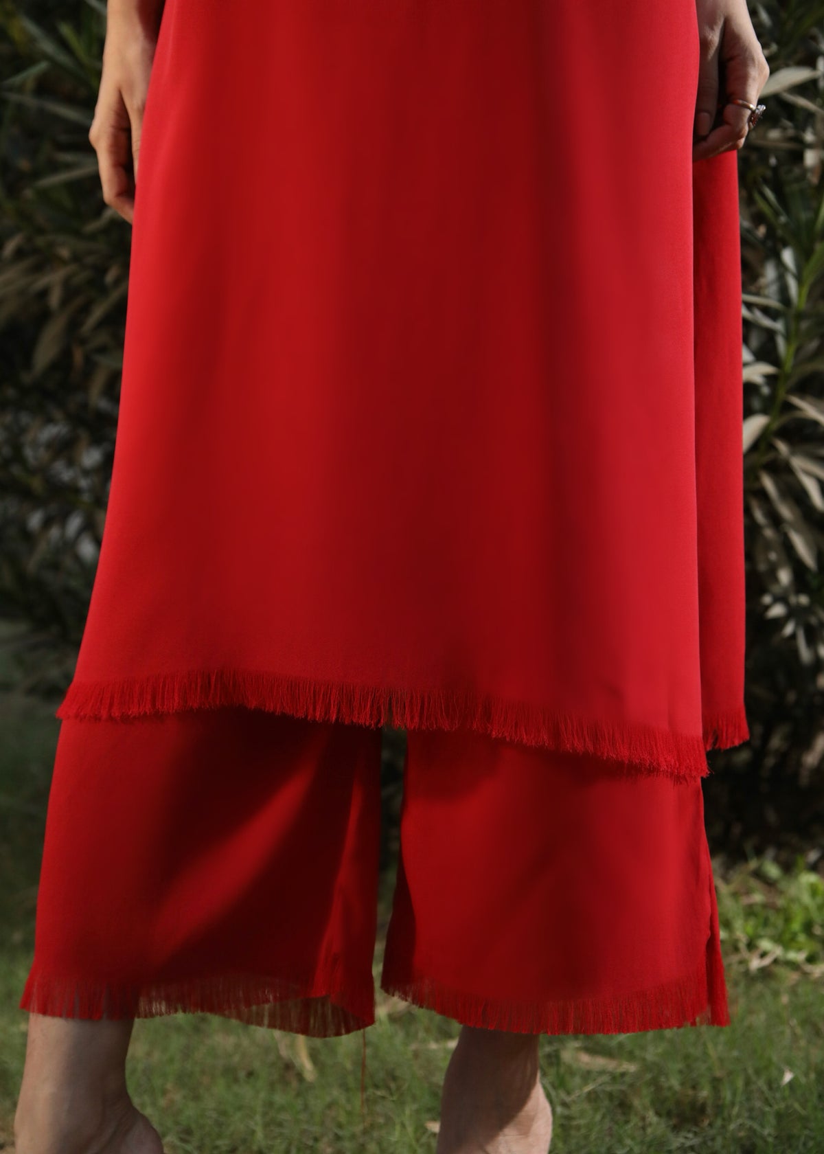Vibrant Red thread dress