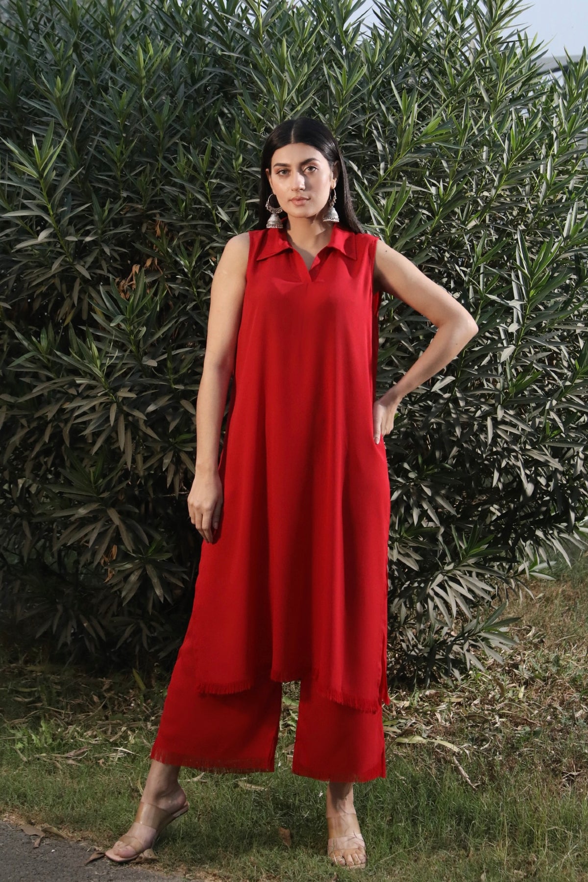 Vibrant Red thread dress