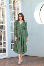 Emerald green midi dress
