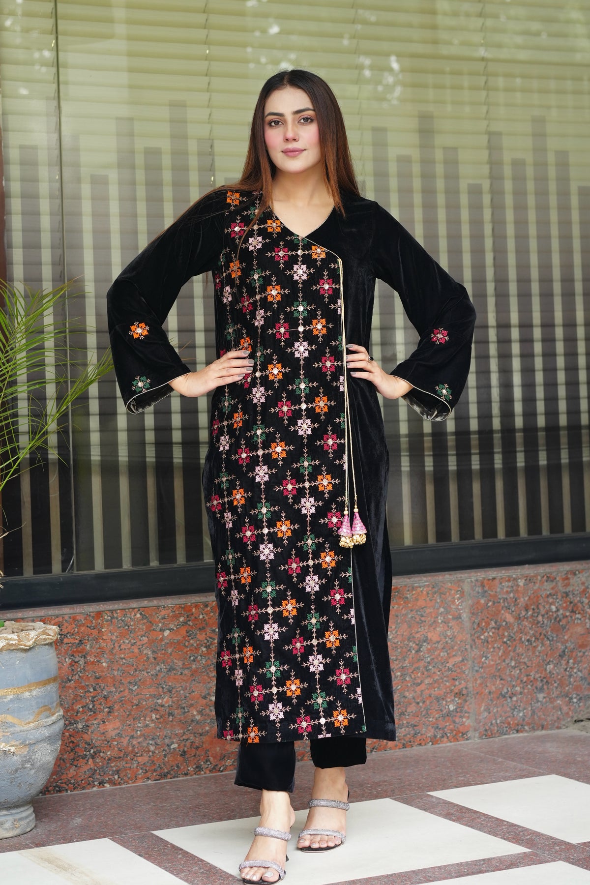 Black Angrakha embroidered 2