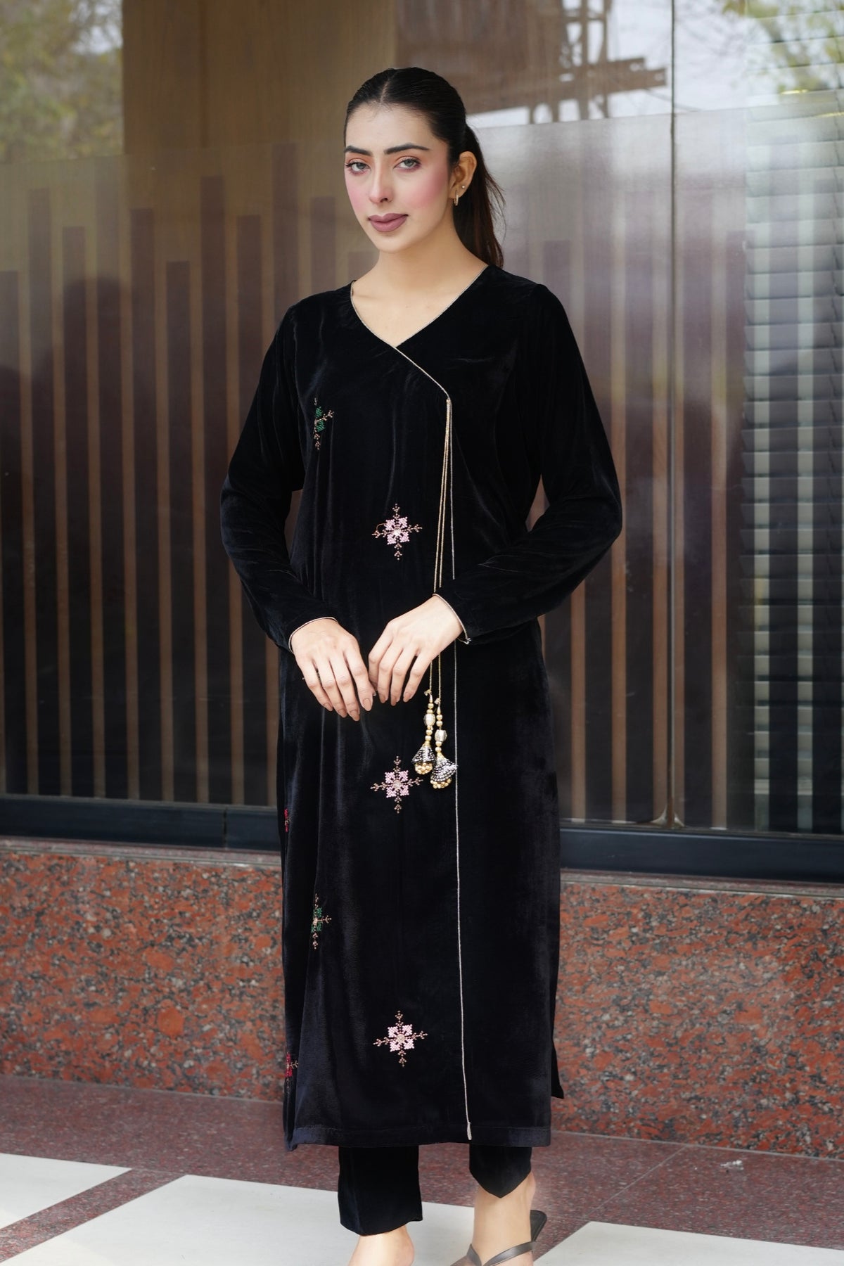 Black Angrakha embroidered