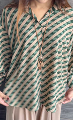 Olive mocha stripe set