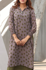 Polka dotted olive dress