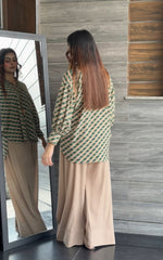 Olive mocha stripe set