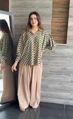 Olive mocha stripe set