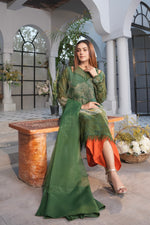 Green chiffon dress