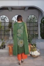 Green chiffon dress
