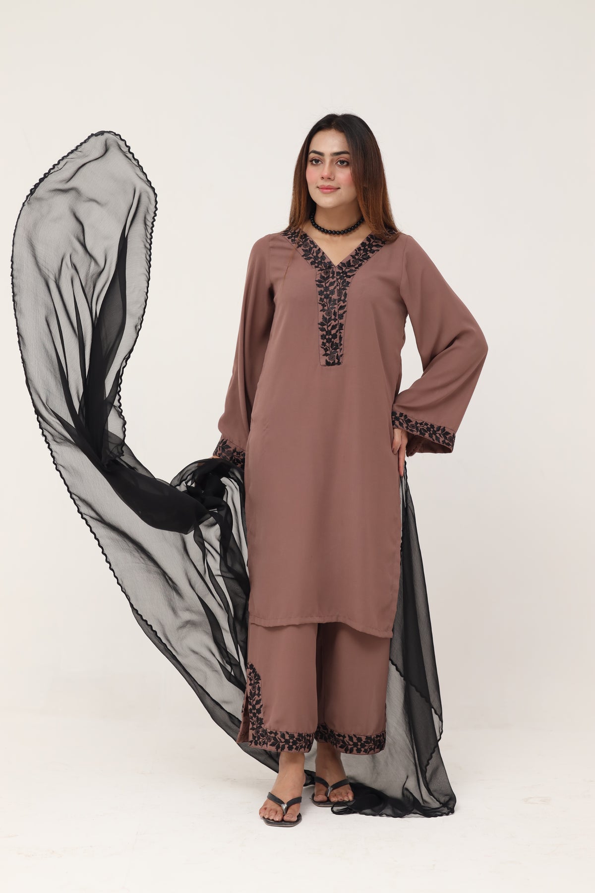 3 piece Mocha brown dress