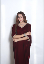 Red velvet kaftan