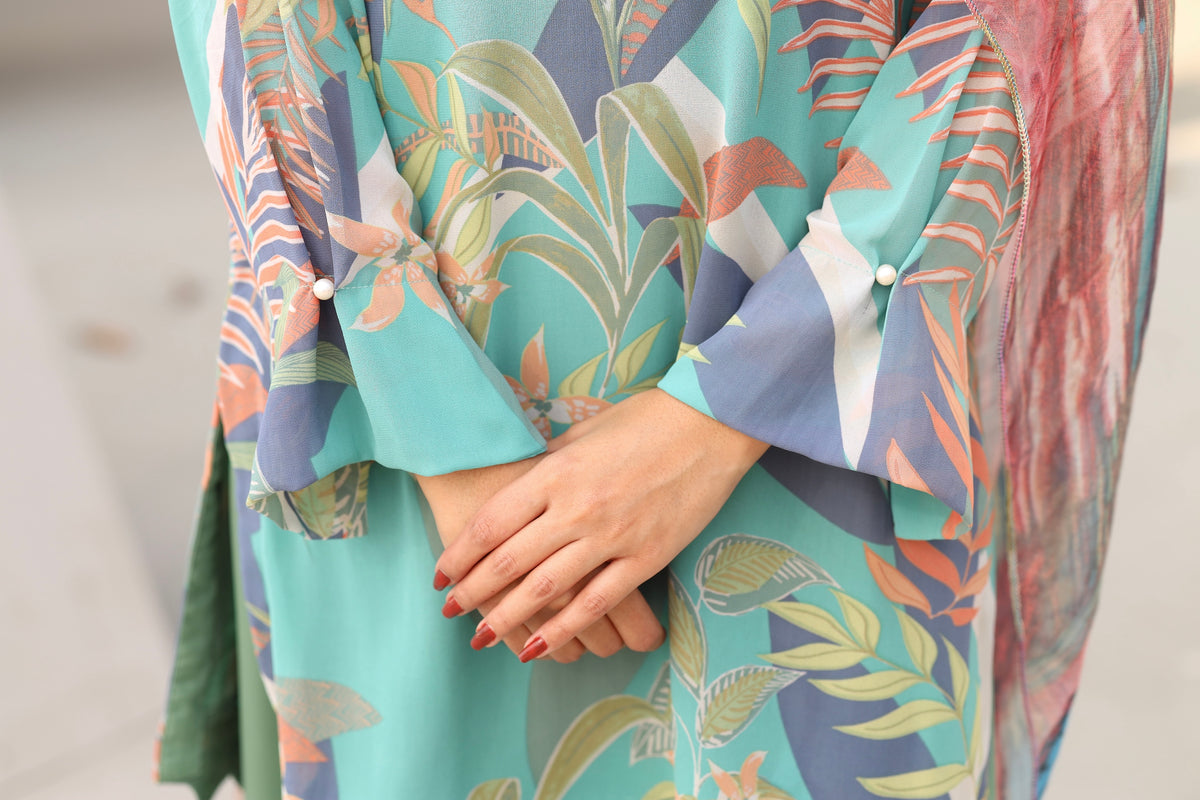 Sea green printed