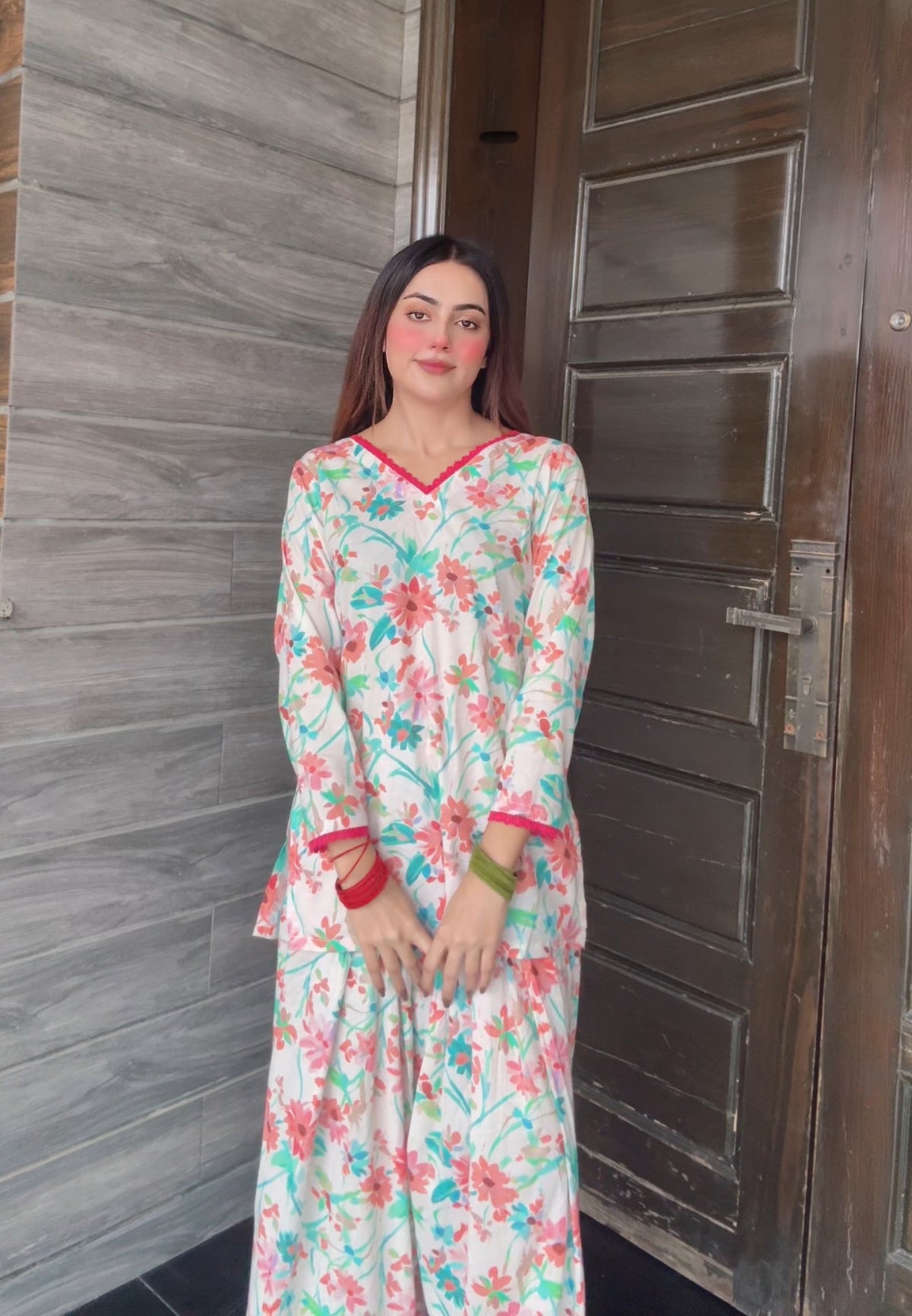 Lawn floral farshi set