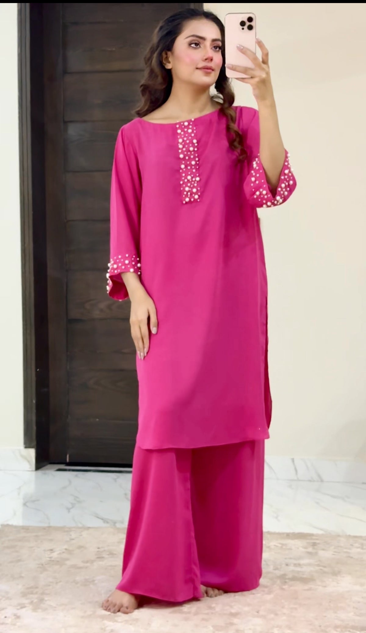 Pink pearl dress