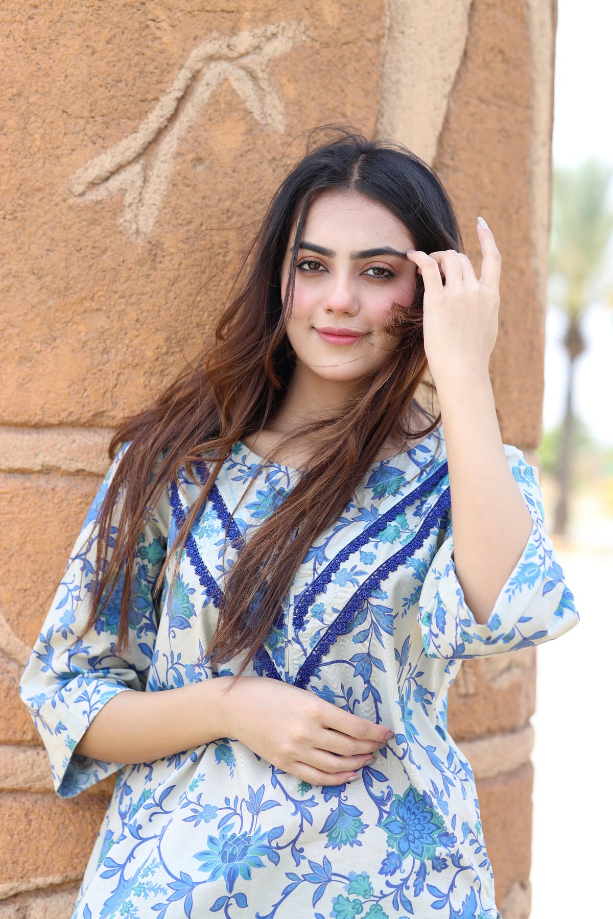 blue floral farshi