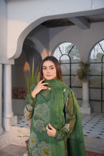 Green chiffon dress