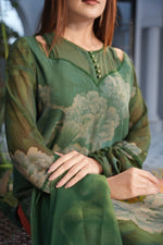 Green chiffon dress