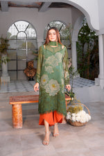 Green chiffon dress
